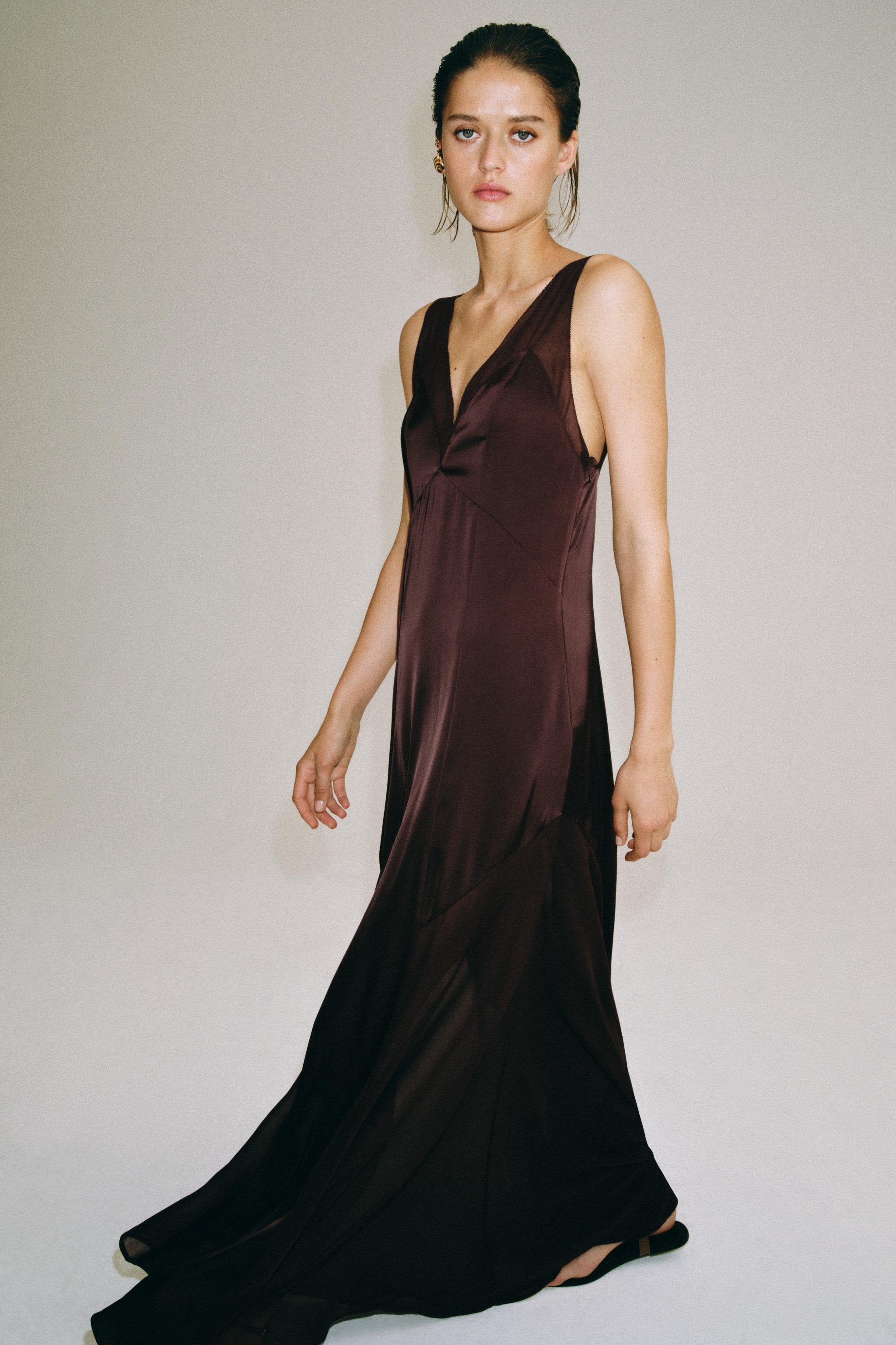 ZW COLLECTION SATIN EFFECT LONG DRESS
